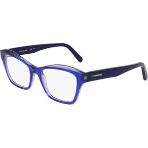 Ferragamo Vrouw SF2951N 435 Optische monturen Acetaat Blauw  Hurken Normaal Normaal