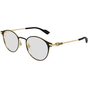 Gucci Uniseks Gucci GG1739OK 001 Optische monturen Titanium Zwart Transparant Rotonde