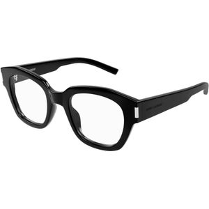 SAINT LAURENT Vrouw SL 640 001 Optische monturen Acetaat Zwart Transparant Geometrisch