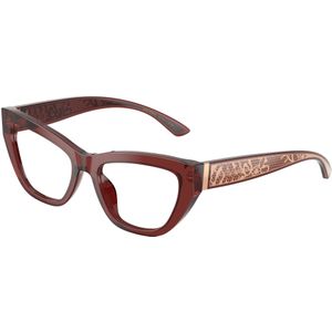 Dolce & Gabbana Vrouw DG3412 3045 Optische monturen Acetaat Rood Transparant Kattenoog Normaal