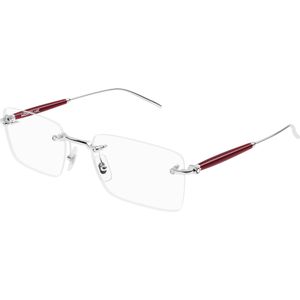 Montblanc Man MB0411O 003 Optische monturen Metaal Zilver Transparant Hurken