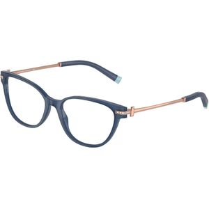 Tiffany Vrouw TF2223B 8315 Optische monturen Acetaat Blauw Transparant Kattenoog Normaal