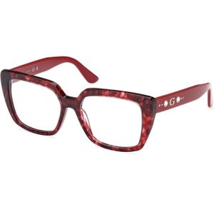 Guess Vrouw GU50174 068 Optische monturen Acetaat Rood  Hurken Normaal