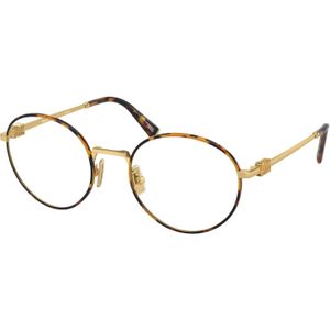 Miu Miu Vrouw MU 52XV 14U1O11 Optische monturen Metaal Schildpad Transparant Rotonde Normaal