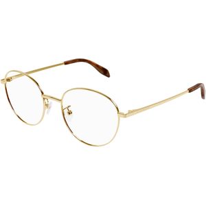 Alexander McQueen Unisex AM0414O 002 Optische monturen Metaal Goud  Pantos