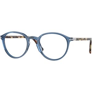 Persol Unisex PO3218V 1202 Optische monturen Acetaat Blauw Transparant Pantos Normaal