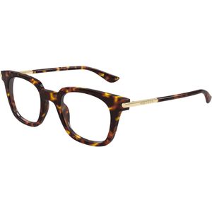 Alexander McQueen Uniseks Alexander McQueen AM0521O 003 Optische monturen Acetaat Havana Transparant Kwadraat