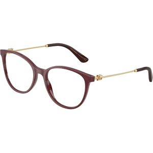 Dolce & Gabbana Vrouw DG3363 3442 Optische monturen Acetaat Bordeaux Transparant Vlinder Normaal