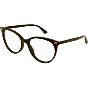 Gucci Vrouw GG0093O 007 Optische monturen Acetaat Bruin Transparant Rotonde