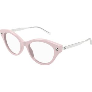 Alexander McQueen Vrouw AM0485O 003 Optische monturen Acetaat Roos Transparant Kattenoog