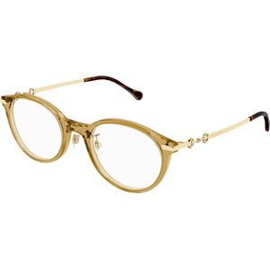 Gucci Vrouw Gucci GG1904OJ 003 Optische monturen Acetaat Geel Transparant Rotonde