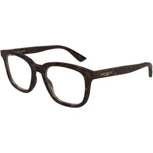 Alexander McQueen Vrouw Alexander McQueen AM0539O 002 Optische monturen Acetaat Havana Transparant Kwadraat