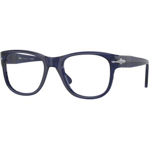 Persol Unisex PO3312V 181 Optische monturen Acetaat Blauw Transparant Vierkant Normaal