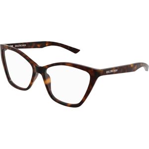 Balenciaga Vrouw Balenciaga BB0405O 002 Optische monturen Acetaat Havana Transparant Vlinder