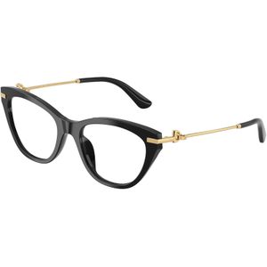 Dolce & Gabbana Vrouw DG3428  501 Optische monturen Acetaat Zwart Transparant Vlinder Normaal