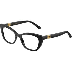 Dolce & Gabbana Vrouw DG3398 501 Optische monturen Acetaat Zwart Transparant Kattenoog Normaal