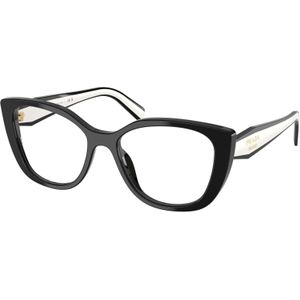 Prada Donna PR B04V 16K1O11 Optische monturen Acetato Nero Trasparente Cat Eye Normale