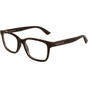Alexander McQueen Man AM0541O 008 Optische monturen Acetaat Havana Transparant Kwadraat
