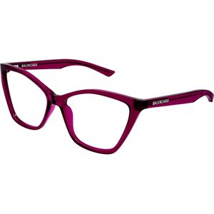 Balenciaga Vrouw Balenciaga BB0405O 004 Optische monturen Acetaat Bordeaux Transparant Vlinder
