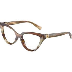 Dolce & Gabbana Vrouw DG3414 3446 Optische monturen Acetaat Bruin Transparant Kattenoog Normaal