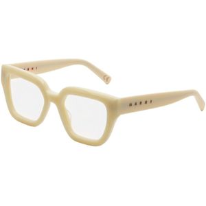 Marni Uniseks QIS Hallerbos Forest Panna Optische monturen Acetaat Wit  Kwadraat Normaal
