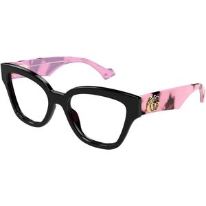 Gucci Vrouw GG1424O 010 Optische monturen Acetaat Zwart Transparant Rotonde