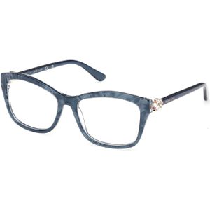 Guess by Marciano Vrouw GM50050 092 Optische monturen Acetaat Blauw  Kwadraat Normaal