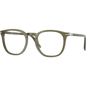 Persol Unisex PO3318V 1142 Optische monturen Acetaat Groente Transparant Pantos Normaal