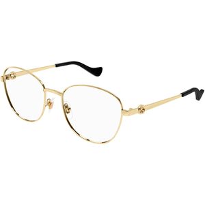Gucci Vrouw Gucci GG1601O 001 Optische monturen Metaal Goud Transparant Rotonde