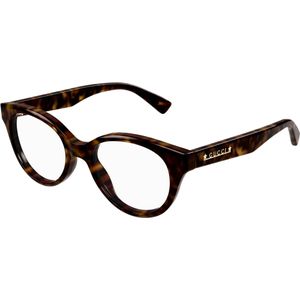Gucci Vrouw GG1590O 005 Optische monturen Acetaat Havana Transparant Rotonde