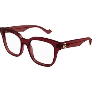 Gucci Vrouw GG0958O 006 Optische monturen Acetaat Bordeaux Transparant Hurken