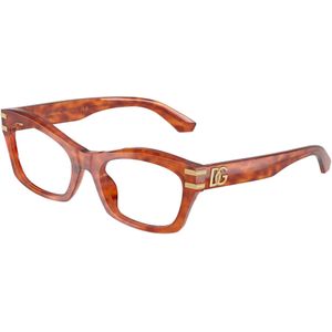 Dolce & Gabbana Vrouw DG3420 3452 Optische monturen Acetaat Bruin Transparant Vlinder Normaal