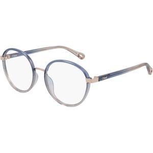 Chloé Vrouw CH0033O 004 Optische monturen Geïnjecteerd Blauw Transparant Rotonde