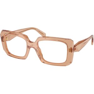 Prada Vrouw PR C09V  20H1O1 Optische monturen Acetaat Bruin Transparant Kussen Normaal