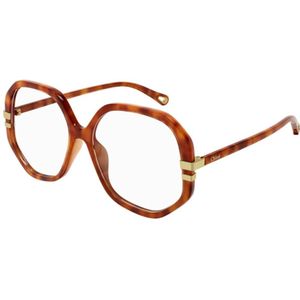 Chloé Vrouw CH0107O 002 Optische monturen Acetaat Havana Transparant Geometrisch
