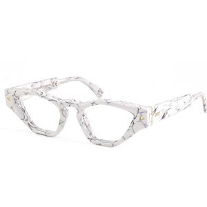 XLAB Vrouw SUMATRA Optische monturen Acetaat Wit marmer  Kattenoog Blauw anti-licht