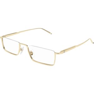 Montblanc Man Montblanc MB0370O 001 Optische monturen Metaal Goud Transparant Kwadraat