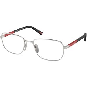 Prada Linea Rossa Man PS 52QV 1BC1O11 Optische monturen Metaal Zilver Transparant Kussen Normaal