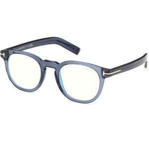 TOM FORD Man FT5629-B 090 Optische monturen Acetaat Blauw  Rotonde Normaal