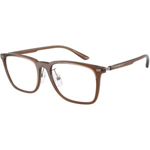Emporio Armani Unisex EA3263D 6282 Optische monturen Iniettato Marrone Trasparente Pillow Normale