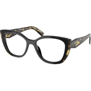 Prada Donna PR B04V 3891O11 Optische monturen Acetato Nero Trasparente Cat Eye Normale