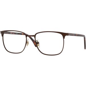 Persol Unisex PO1021V 1124 Optische monturen Metaal Bruin Transparant Hurken Normaal