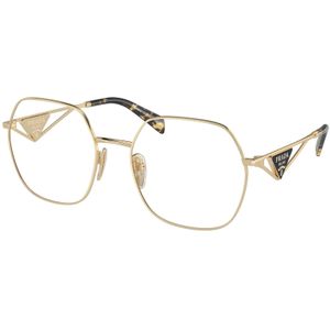 Prada Vrouw PR 59ZV ZVN1O1 Optische monturen Metaal Goud Transparant Geometrisch Normaal