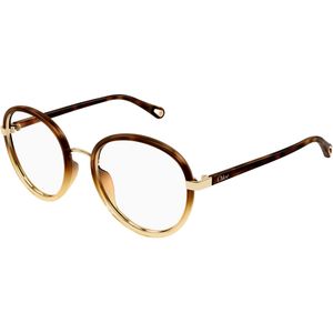 Chloé Vrouw CH0308O 002 Optische monturen Bio-geïnjecteerd Havana Transparant Rotonde