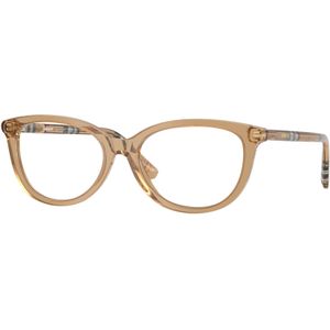 Burberry Donna BE2431 4164 Optische monturen Acetato Beige Trasparente Cat Eye Normale