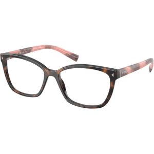 Prada Vrouw PR 15ZV  23A1O1 Optische monturen Acetaat Schildpad Transparant Hurken Normaal