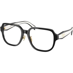 Prada Donna PR B07VD 16K1O111 Optische monturen Acetato Nero Trasparente Pillow Normale