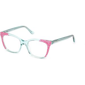 Guess Uniseks GU50268 089 Optische monturen Acetaat Turkoois  Kwadraat Normaal