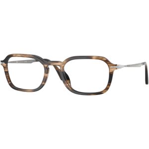 Persol Unisex PO3381V  1236 Optische monturen Acetaat Bruin Transparant Kussen Normaal