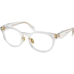 Prada Vrouw PR B06VD 12R1O11 Optische monturen Acetaat Grijs Transparant Pantos Normaal